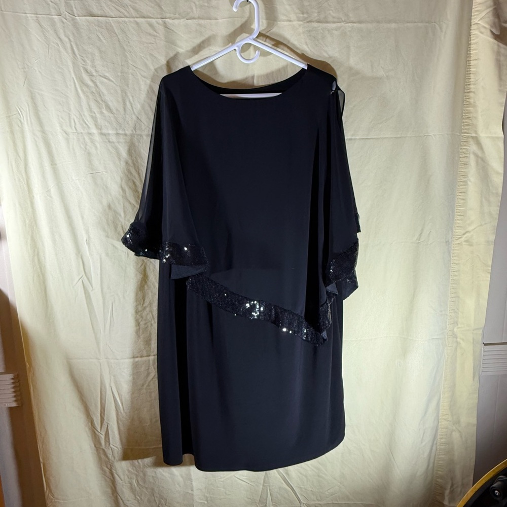 MSK Elegant Black Dress with Sequin Detail
